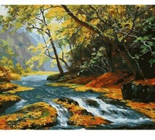 Paint By Numbers Adults kids River Landscape DIY Painting Kit 40x50CM Canvas