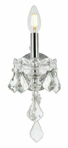 Wall Sconce Crystal Chrome Dining Room Bedroom Bathroom Hallway Light Fixture - Picture 2 of 7
