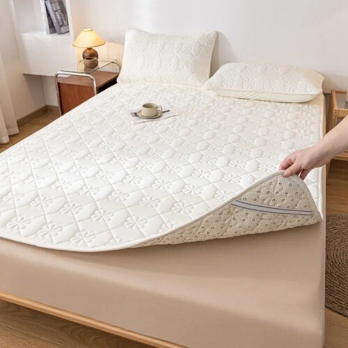 1pc Quilted Thick Mattresses Toppers Waterproof Mattress Pad Cover All-Season - Bild 7 von 37