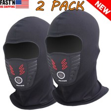 2 PACK Black Tube Bandana Baclava Neck Gaiter Scarf Motorcycle Bike Face Mask US