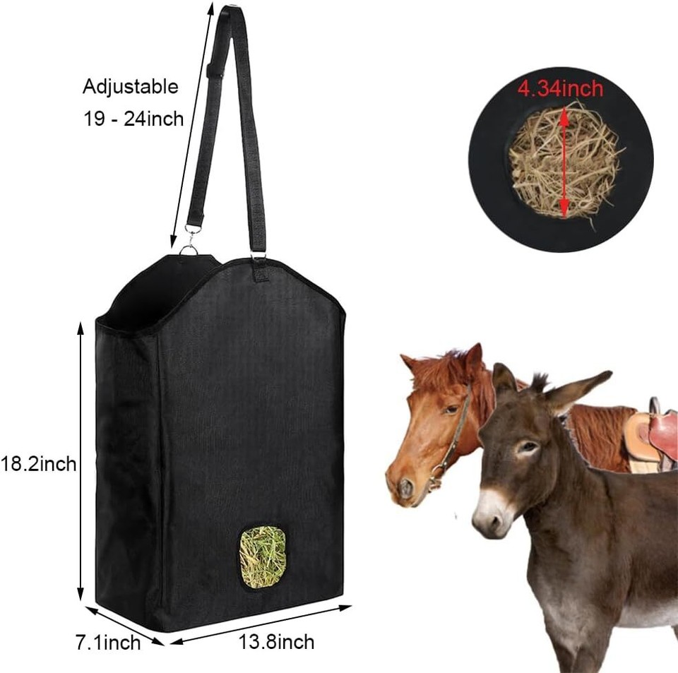 2 Pcs Hay Feeder for Goat, Nylon Goat Feeder, Slow Feed Bag Less Hay