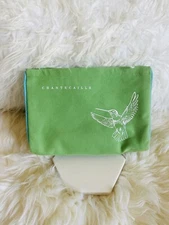 CHANTECAILLE Humming Bird COSMETIC BAG LIMITED EDITION Green Blue Tussle Zipper
