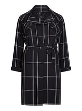 Bnwt Live Unlimited Curve Check Trench Coat, Black/white, 12 Rrp:£180
