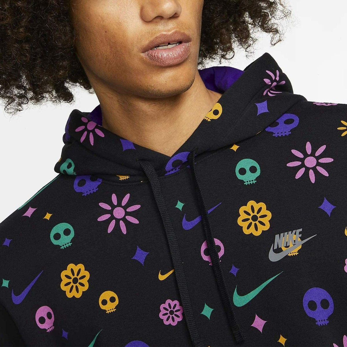 Nike Day of The Dead Club Pullover Hoodie Halloween Mardi Gras