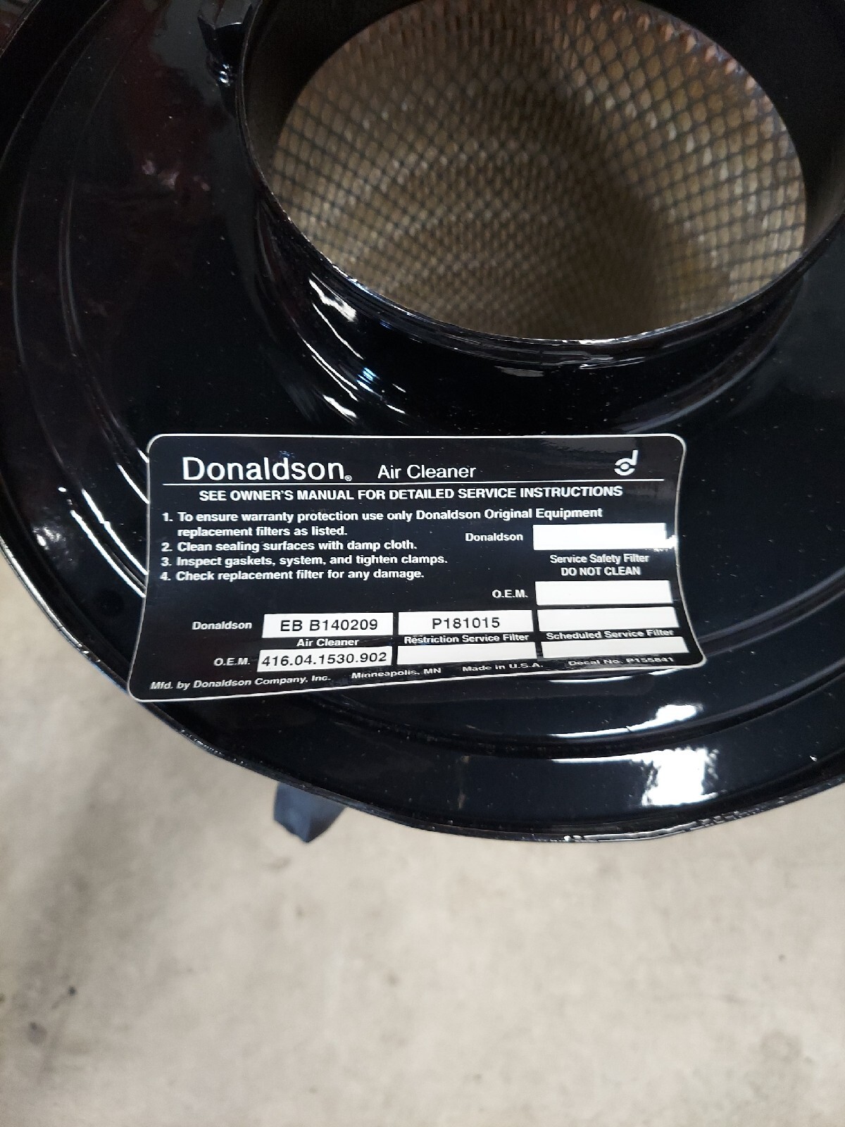 DONALDSON AIR CLEANER FILTER HOUSING METAL EB B140209 416.04.130.902