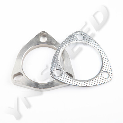3'' inch 3 Bolt Stainless Steel Header Catback Exhaust Downpipe Flange + Gasket