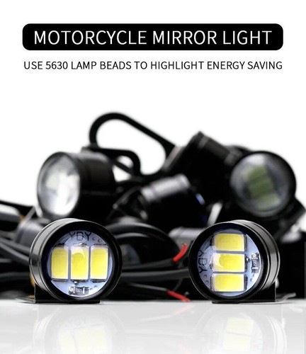 2pcs Motorcycle LED Drl Daytime Running Lights Mirror Eagle Eye LED Lamps - Picture 7 of 21