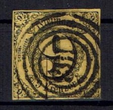 Old Germany Thurn And Taxis Minr 10 A Postmarked Stempelnr 163 Worms