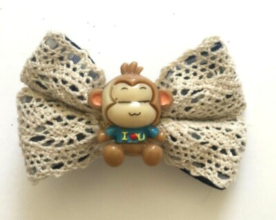 Handmade Hair Bows - Critters - Monkey, Bear, Lion, Fox - Bows