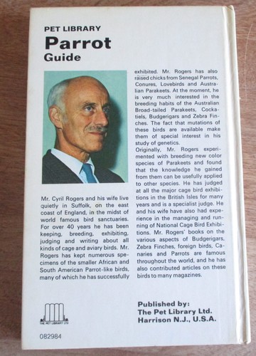 Pet Library Parrot Guide by Cyril H. Rogers 1969 Hardcover - Imagen 3 de 5