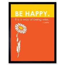 Colette Be Happy Way Of Being Wise Wandkunstdruck gerahmt 12x16