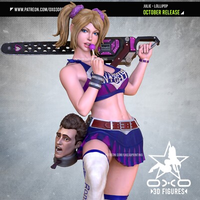 OXO 3D schöne 1:12 Resin Figur über 15cm groß Julia von Lollipop Chainsaw