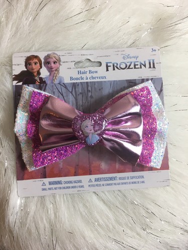 Disney Frozen II Girls Hair Bow /Elsa / Pink and White / New ! - Picture 2 of 3