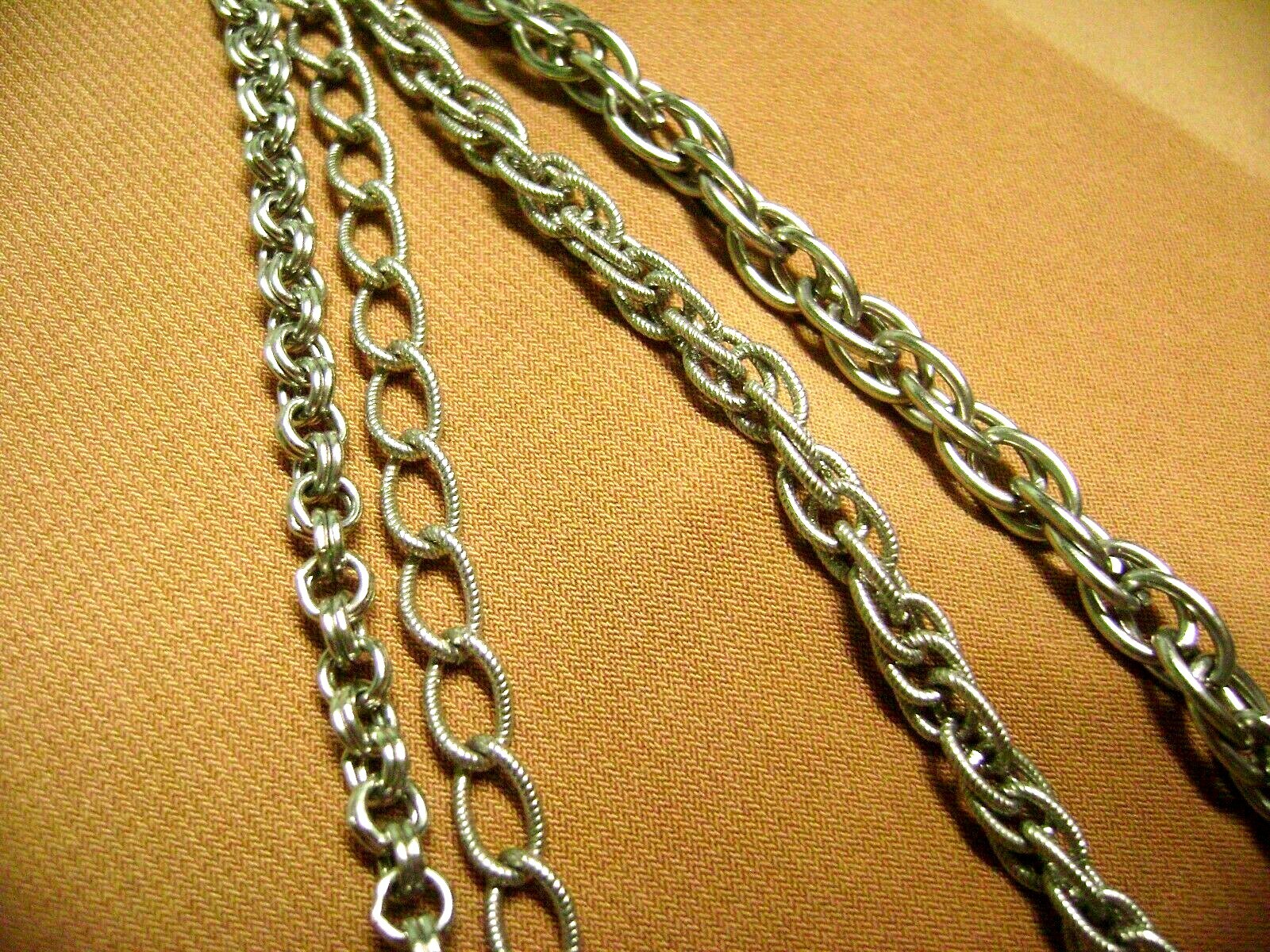 VINTAGE MULTI PATTERN MULTI CHAINS FRINGE SILVER … - image 7