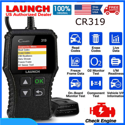 LAUNCH CR319 OBD2 Scanner Diagnostic Tool OBD LIVE DATA Freeze Frame Code Reader