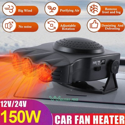 150W Electric Car Heater 3 Hole 12V DC Heating Fan Defogger Defroster Demister