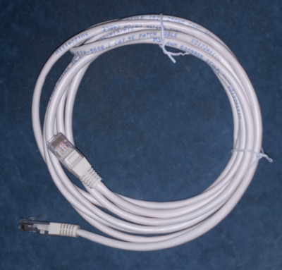 CAT5 Ethernet Patch Cable 10ft Internet Cord White 