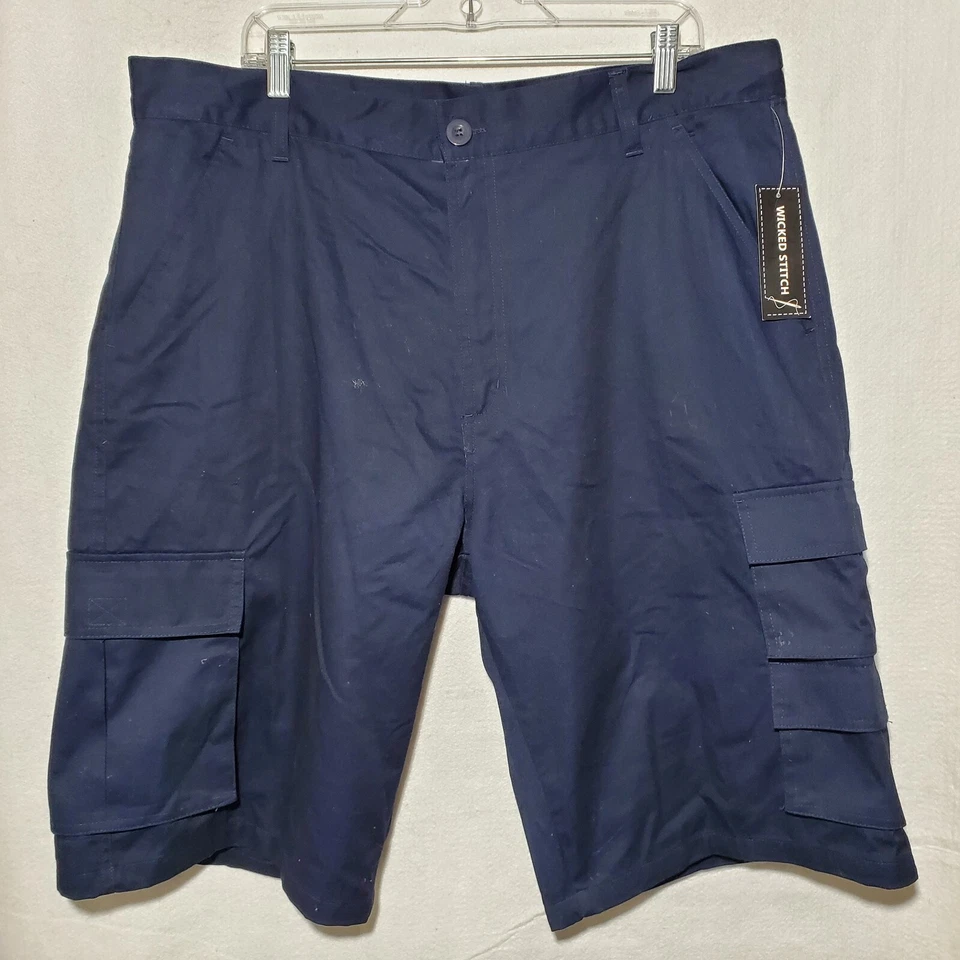 Shorts Wicked Stitch Masculino 40 Cargo Bolso Sarja Shorts Casual  - Imagem 2 de 4