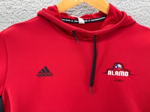Adidas Alamo Jones Youth Boys Hoodie Jacket Pullover Size L Big Kid Red Black - Picture 2 of 7
