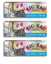 3x Zig Zag 1 1/4 Silver Ultra Thin Rolling Papers ZigZag 3 PKS USA Fast Shipper