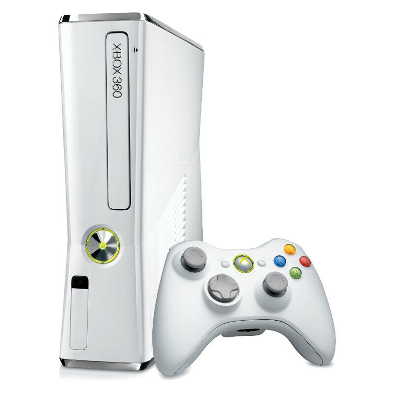 Microsoft Xbox 360 Slim - 4GB - White - Gaming Console - Very Good