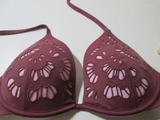 NWT Shade Shore Women Size 34D Bikini Top Dusty Pink Underwired Push-Up Halter