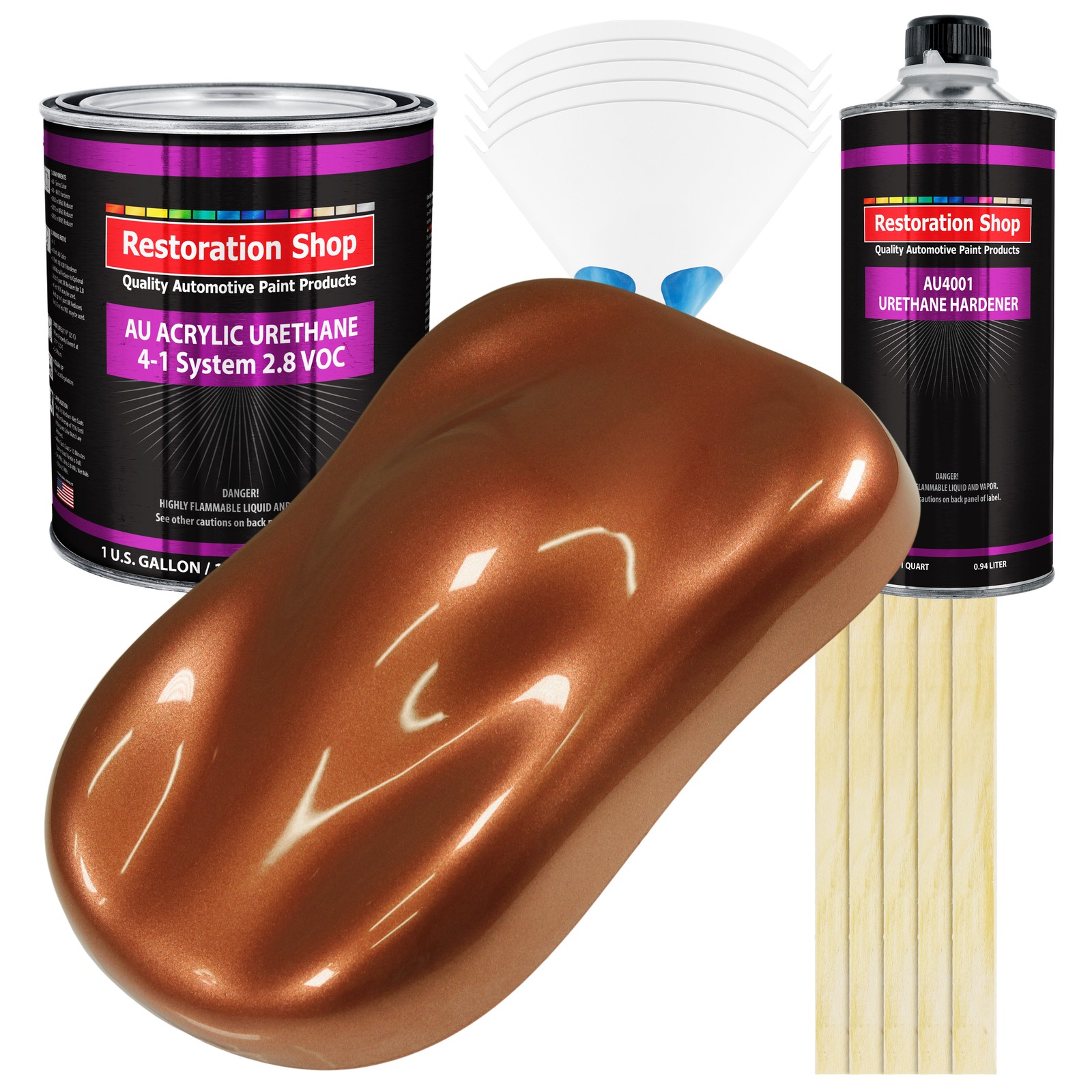 Restoration Shop Firemist Copper Acrylic Urethane Auto Paint Gallon Kit