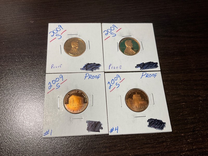 2009 s lincoln cent proof coins lot of 4