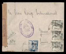 DR WHO 1942 SPAIN REGISTERED SAN SEBASTIAN WWII CENSORED TO SWITZERLAND w27903