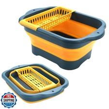 Collapsible Dish Basin with Drain Plug and Portable Sink, 11L(2.91 Gallon) Co