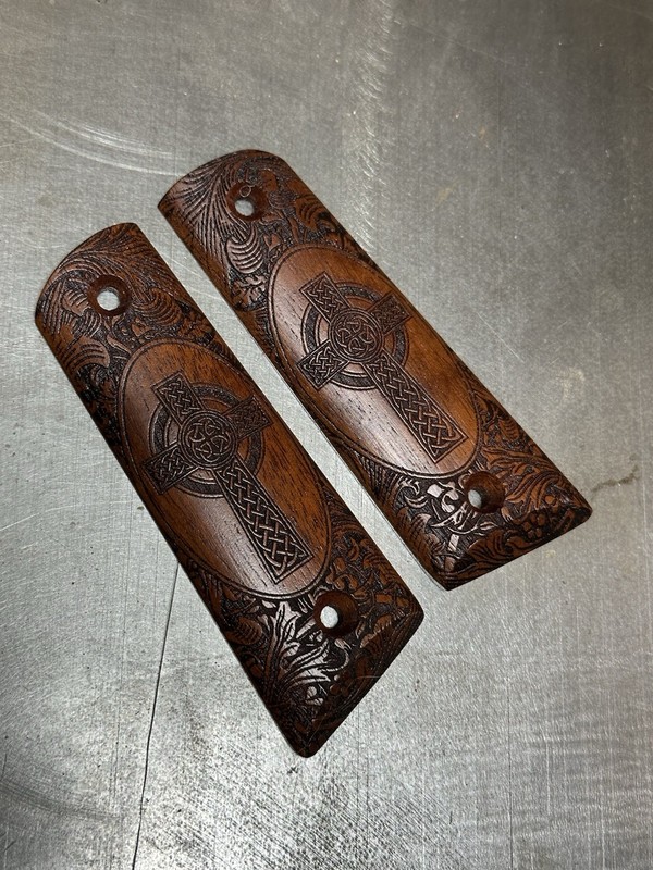 Custom Wood Paintball 45 Wooden Grip Panels Autococker Automag Grips