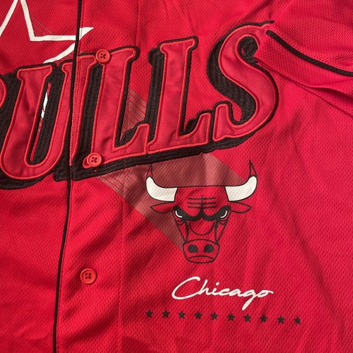 Camiseta de béisbol roja de los Chicago Bulls de la NBA 100 % poliéster para hombre talla grande” - Imagen 2 de 9