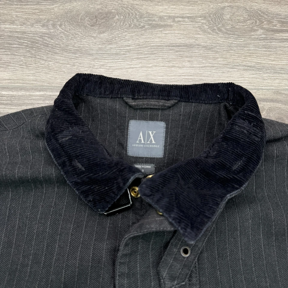Chaqueta Armani Exchange Para Hombres Grande a Rayas Utilidad Abrigo de Campo Cinturón Acetato Foto 4 de 4
