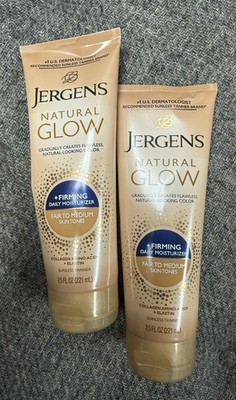 2 New Jergens Natural Glow Firming Daily Moisturizer Self Tanner 7.5oz Each