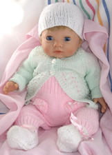 Baby Doll TINY TREASURES 18" Newborn Weighted Jointed Nappy Hand Knit Clothes