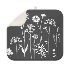 Dish Drying Mat, Highly Absorbent Microfiber Kitchen Counter 16" x 18" Black