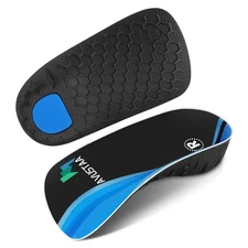 High Arch Support Insoles 3/4 Orthotic Inserts for Flat Feet Plantar Fasciiti...
