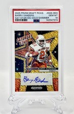 2025 Prizm Draft Picks Barry Sanders GOLD SHIMMER AUTO 15/15 PSA 10 - POP 1💥