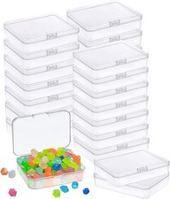 12 Pcs Mini Plastic Storage Containers with Lid, 3.5x2.4 Inches Clear Rectang...