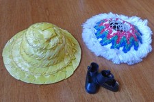 Vintage Original American Character Tiny Betsy McCall Side-Knob Shoes & Two Hats