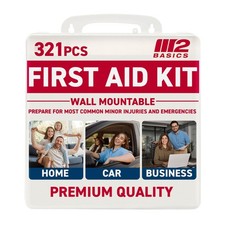 321 Piece First Aid Kit, Hard Case Kit with Supplies for Home, Car, , Office,...