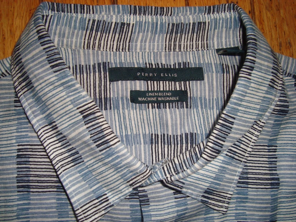 PERRY ELLIS LINEN BLEND SHORTSLEEVES SHIRT SIZE XXL 2XL BNWT@$75.00 - Image 4 of 4