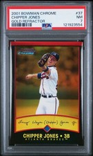 2001 Bowman Chrome Gold Chipper Jones Gold Refractor #37 card