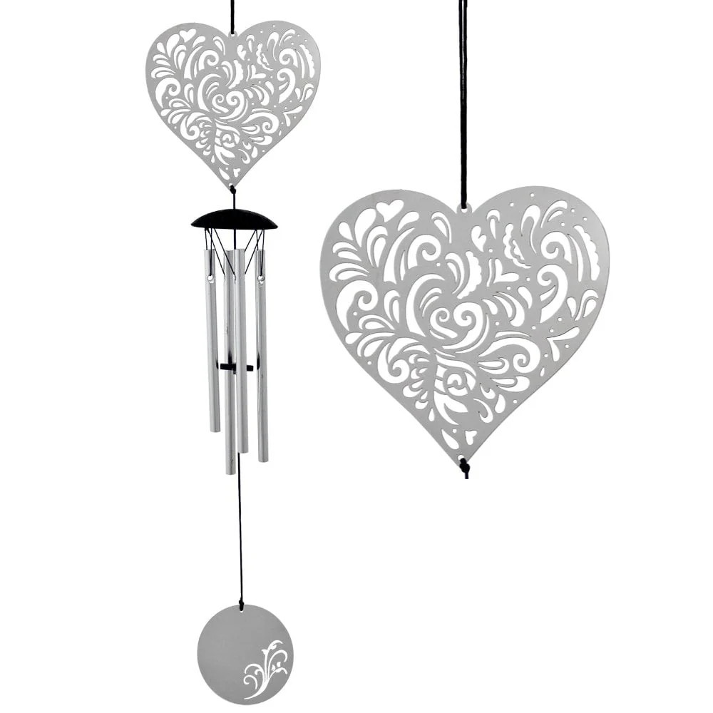 Heart Flourish 18"" Wind Chime