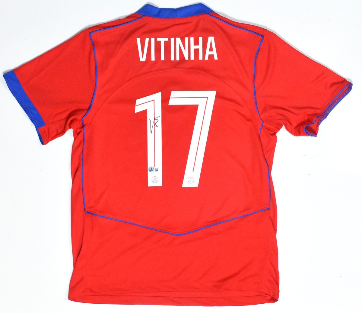 Vitinha Autographed PSG Red Third Soccer Jersey #17 - Beckett W
