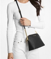 Michael kors Dome Shaped Crossbody Bag In MK Black New + gift bag❤️💕