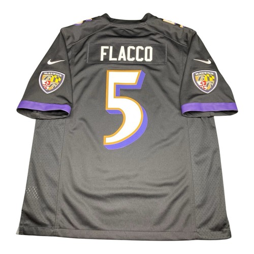 Maillot Nike On Field Baltimore Ravens #5 Joe Flacco XL noir cousu neuf sans étiquette - Photo 2/10