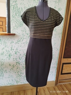 Abendkleid,Etui kleid 38-40''OM Design'' schwarz-gold, Boutique Qualität