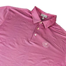 Peter Millar Summer Comfort Polo Shirt Mens XL Pink Purple Gingham Performance