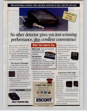 1998 Vintage Print Ad Escort Passport 6800 Radar Detector Magazine Advertisement